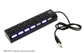 Концентратори, хаби Концентраторы, хабы ^/--/^ Хаб USB 2.0 7 портов с переключателями на каждый порт, ^_^^^ Хаб USB 2.0 7 портів з перемикачами на кожен порт - фото фото фото