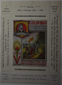 Інше Другое ^/--/^ США Непочтовый блок Колумб 1942 ^_^^^ Непоштовий блок Колумб 1942 - фото фото фото