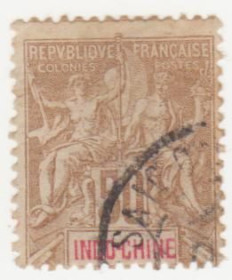 Франція Франция ^/--/^ Франция  (  Индокитай   )  1899 г. № 21  гашеная ^_^^^ Франція (1899 р. No 21 гашена - фото фото фото