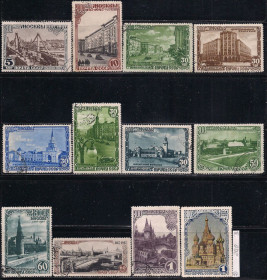 СРСР - СССР - ^/--/^ СССР, 1947 г., распродажа коллекции, архитектура, 800 лет Москве ^_^^^ СРСР, 1947 р., розпродаж колекції, архітектура, 800 років Москві - фото фото фото