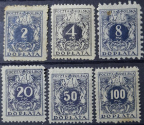 Інше Другое ^/--/^ Польша Доплатные Служебные марки 1921 ^_^^^ Польща Доплатні Службові марки 1921 - фото фото фото