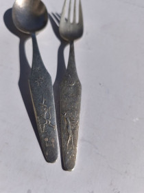 Інше Другое ^/--/^ * Ложка вилка WMF Wilkens 90-2 German Silverplate Fork Childs Nursery Rhyme Stars ^_^^^ WMF Wilkens 90-2 German Silverplate Fork Childs Nursery Rhyme Stars - фото фото фото