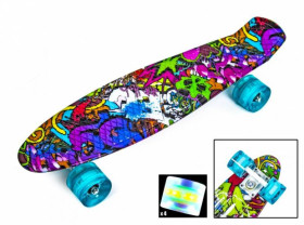 Дитячі ролики та скейти Детские ролики и скейты ^/--/^ Penny Board &amp;quot;Graffiti Violet &amp;quot; Светящиеся колеса (367562131) ^_^^^ Penny Board &amp;quot;Graffiti Violet &amp;quot; Світні колеса (367562131) - фото фото фото