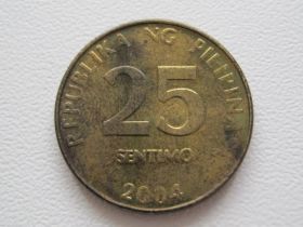 Філіппіни Филиппины ^/--/^ Филиппины 25 сентимо 2004 года 21879 ^_^^^ Філіппіни 25 вересня 2004 року 21879 - фото фото фото
