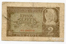 Польща Польша ^/--/^ 2 злотих 1941 р. Польща. AG 1945319 ^_^^^ 2 злотых 1941 г. Польша. AG 1945319 - фото фото фото