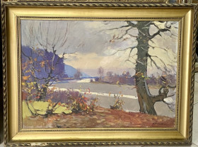 Картини, Гравюри, Живопис та Графіка Картины, Гравюры, Живопись и Графика ^/--/^ З. Шолтес «Осінь над р. Уж » , 60-ті роки. Закарпатська школа живопису ^_^^^ З. Шолтес «Осень над р. Уж», 60-е годы. Закарпатская школа живописи - фото фото фото