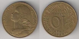 Франція Франция ^/--/^ франция  10 сантимов  1990 г. ^_^^^ франція 10 сантимів 1990 - фото фото фото