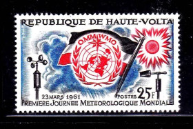 Освоєння космосу Освоение космоса ^/--/^ Космос .  Верхняя Вольта 1961 г  MNH - метео ^_^^^ Верхня Вольта 1961 MNH - метео - фото фото фото