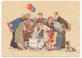 СРСР СССР ^/--/^ С новорожденным 1955 Гольц Р /--/ 7 ^_^^^ З новонародженим 1955 Гольц Р /--/ 7 - фото фото фото