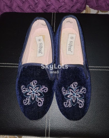 Тапки Тапки ^/--/^ Slipper Красивые теплые женские тапки велюр т синие 23,5 ^_^^^ Красиві теплі велюрові жіночі тапки з задником т сині 23,5 - фото фото фото