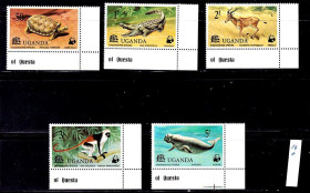 Фауна Фауна ^/--/^ Фауна . Уганда 1977  г  ** - серия - WWF - без поля ^_^^^ Уганда 1977 ** — серія — WWF — без поля - фото фото фото
