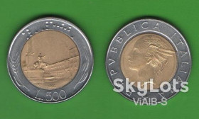 Італія і Ватикан Италия и Ватикан ^/--/^ 500 лир Италия 1985 ^_^^^ 500 лір Італія 1985 - фото фото фото