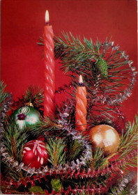 СРСР СССР ^/--/^ Открытка С Новым годом! Фото Б.Круцко Мин. связи СССР 1990 /--/ г. Свечи игрушки п/п ^_^^^ Листівка з Новим роком! Фото Б.Круцко Мін. зв'язку СРСР 1990 /--/ р. Свічки іграшки п/п - фото фото фото