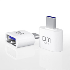 Кабелі Кабели ^/--/^ OTG переходник DM AD /--/ 020 Type C to USB Plastic White ^_^^^ Перехідник DM AD /--/ 020 Type C to USB Plastic White - фото фото фото