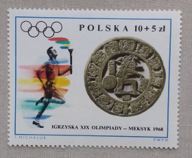 Спорт Спорт ^/--/^ Польша 1968 г - Олимпийские игры – Мехико, негаш ^_^^^ 1968 — Олімпійські ігри — Мехіко, негаш - фото фото фото