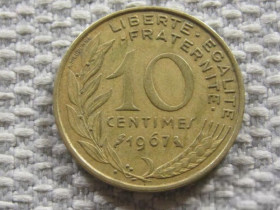 Франція Франция ^/--/^ Франция 10 сантимов 1967 года 3699 ^_^^^ Франція 10 сантимів 1967 3699 - фото фото фото