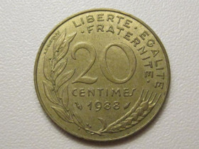 Франція Франция ^/--/^ Франция 20 сантимов 1988 года 38153 ^_^^^ Франція 20 сантимів 1988 року 38153 - фото фото фото
