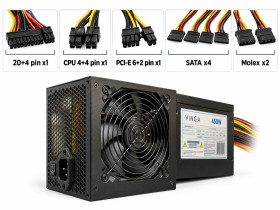 Блоки живлення Блоки питания ^/--/^ Б/У Блок живлення Vinga PSU-450-12 / 450 /--/ W / 4×SATA / 2×Molex / PCI-E 6+2 pin / CPU 4+4 pin / 120 мм код.q /--/ 904 ^_^^^ Б/У Блок питания Vinga PSU-450-12 / 450 /--/ W / 4×SATA / 2×Molex / PCI-E 6+2 pin / CPU 4+4 pin / 120 мм код. q /--/ 904 - фото фото фото