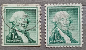 Північна Америка Северная Америка ^/--/^ США 1954 г - Джордж Вашингтон, гаш ^_^^^ 1954 — Джордж Вашингтон, гаш - фото фото фото