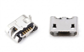Порти, роз'єми Порты, разъемы ^/--/^ Micro USB гніздо  (мама) 5 pin SMD на плату, роз’єм зарядки для телефонів та повербанків ^_^^^ Micro USB гнездо (мама) 5 pin SMD на плату, разъем зарядки для телефонов и повербанков - фото фото фото