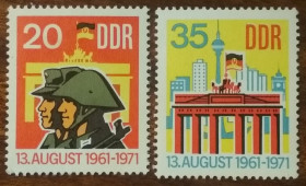 НДР, ФРН ГДР, ФРГ ^/--/^ ГДР 10 лет со дня строительства стены 1971 ^_^^^ НДР 10 років з дня будівництва стіни 1971 - фото фото фото