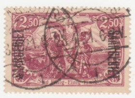 Веймарська республіка Веймарская республика ^/--/^ Германия  ( Саар)   1920  г. № 43 гашеная ^_^^^ Німеччина ( Саар) 1920 р. No 43 гашена - фото фото фото