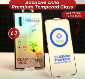 Плівки для екранів Пленки для экранов ^/--/^ Захисне скло Premium Tempered Glass для iPhone 12 Pro Max  (6.7&amp;apos;) Black ^_^^^ Захисне скло Premium Tempered Glass для iPhone 12 Pro Max (6.7&amp;apos;) Black - фото фото фото