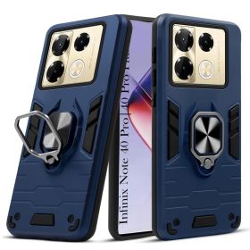 Чохли, бампера Чехлы, бампера ^/--/^ Чохол Fiji Defence для Infinix Note 40 Pro (X /--/ 6850) протиударний бампер з кільцем підставкою Dark Blu - фото фото фото
