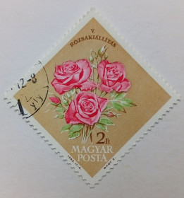 Угорщина Венгрия ^/--/^ Венгрия 1963 Розы, выставка, гашеная ^_^^^ Угорщина 1963 Рози, виставка, гашена - фото фото фото