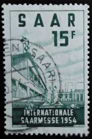 НДР, ФРН ГДР, ФРГ ^/--/^ Германия Саар 1947 - 1956 г. № 134 гашеная ^_^^^ Німеччина Саар 1947 - 1956 р. No 134 гашена - фото фото фото