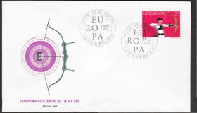 Європа Европа ^/--/^ Люксембург 1972 СПОРТ ЛУК СТРЕЛА МИШЕНЬ ЛУЧНИК ЧЕМПИОНАТ ЕВРОПЫ СПОРТИВНЫЕ СОРЕВНОВАНИЯ КПД Mi.848 ^_^^^ Люксембург 1972 СПОРТ ЛУК СТРЕЛА МІШЕНЬ ЛУЧНИК ЧЕМПІОНАТ ЄВРОПИ СПОРТИВНІ ЗРІВНЕННЯ ККД Mi.848 - фото фото фото