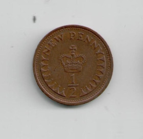 Єлизавета II (після ) Елизавета II (после ) ^/--/^ Монета Великобритания 1/2 пенни 1973 года ^_^^^ Монета Велика Британія 1/2 пенні 1973 - фото фото фото
