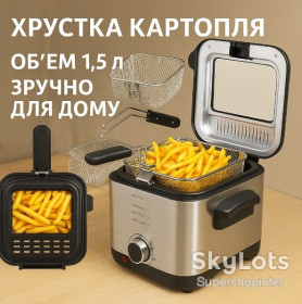 Фритюрниці Фритюрницы ^/--/^ Фритюрница Crownberg CB-5542 1,5 л 1200 Вт с терморегулятором и антипригарной чашей ^_^^^ Фритюрниця Crownberg CB-5542 1,5 л 1200 Вт з терморегулятором і антипригарною чашею - фото фото фото