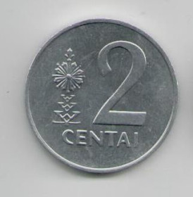 Литва Литва ^/--/^ Монета Литва 2 цента 1991 года ^_^^^ Монета Литва 2 цента 1991 - фото фото фото