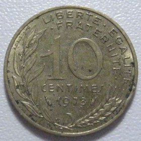 Франція Франция ^/--/^ Франція 10 сантимів 1978 року 1360 ^_^^^ Франция 10 сантимов 1978 года 1360 - фото фото фото