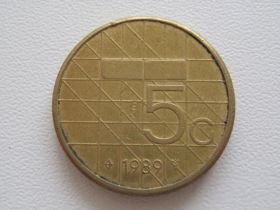 Нідерланди Нидерланды ^/--/^ Нидерланды 5 гульденов 1989 года 23378 ^_^^^ Нідерланди 5 гульденів 1989 року 23378 - фото фото фото