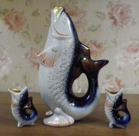 Статуетки, Скульптури, Фігурки, Фарфор Статуэтки, Скульптуры, Фигурки, Фарфор ^/--/^ Набор Штоф и 2 рюмочки &amp;quot;Рыбки&amp;quot; 26 см + 8 см Городница + БОНУС ^_^^^ Набір Штоф і 2 чарочки &amp;quot; Рибки &amp;quot; 26 см + 8 см Городниця + БОНУС - фото фото фото