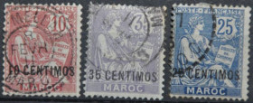 Інше Другое ^/--/^ Французские колонии Марокко Надпечатки 1902-1910 ^_^^^ Французькі колонії Марокко Надпечатки 1902-1910 - фото фото фото