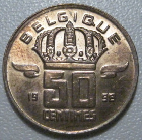 Бельгія Бельгия ^/--/^ Бельгія 50 сантимів 1998 року Belgique 42525 ^_^^^ Бельгия 50 сантимов 1998 года Belgique 42525 - фото фото фото
