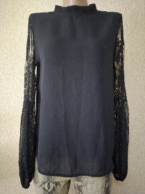 Кофти Кофты ^/--/^ Красивая женская кофта, блузка с кружевными рукавами Shein ^_^^^ Красива жіноча кофта, блузка з мережевими рукавами Shein - фото фото фото