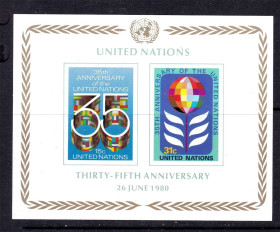 Інші країни Другие страны ^/--/^ ООН / UN   1980  г  MNH - блок ^_^^^ ООН / UN 1980 MNH - фото фото фото