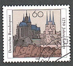 Сучасні з  року Современные с  года ^/--/^ Германия, ФРГ  (1992) 1250 лет городу Эрфурт ^_^^^ Німеччина, ФРН (1992) 1250 років місту Ерфурт - фото фото фото