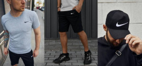 Шорти Шорты ^/--/^ Комплект Nike футболка серая + шорты + кепка Nike черная с сеткой (белое лого) ^_^^^ Комплект Nike футболка сіра + шорти + кепка Nike чорна з сіткою (біле лого) - фото фото фото