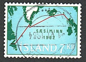 Ісландія Исландия ^/--/^ Исландия  (1962) Карта. Атлантический телефонный кабель ^_^^^ Ісландія (1962) Карта. Атлантичний телефонний кабель - фото фото фото