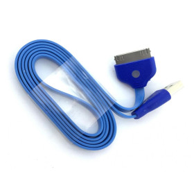 Кабелі Кабели ^/--/^ Дата кабель LED SMILE iPhone 4 Blue    (тех. упаковка) ^_^^^ Дата кабель LED SMILE iPhone 4 Blue (тих. упаковка) - фото фото фото