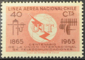 Інше Другое ^/--/^ Чили Телекоммуникации ITU UIT 1965 ^_^^^ Чилі Телекомунікації ITU UIT 1965 - фото фото фото