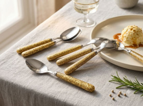 Столові прилади Столовые приборы ^/--/^ Столові ложки Amefa Sparkle Gold  (4 шт.) ^_^^^ Столовые ложки Amefa Sparkle Gold (4 шт.) - фото фото фото