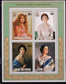 Мистецтво Искусство ^/--/^ NM острова Кука 1985 г MNH - портреты -  Мать королевы ^_^^^ NM острова Кука 1985 MNH — портрети — Мати королеви - фото фото фото