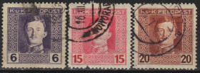 Австрія Австрия ^/--/^ 1917 - Австрія - Кайзер Карл І - Польова пошта Мі.57-61 _гаш ^_^^^ 1917 - Австрия - Кайзер Карл I - Полевая почта Ми.57-61 _гаш - фото фото фото