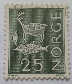 Скандинавія Скандинавия ^/--/^ Норвегия 1963-1967 Стандарт, 25 /--/ ore, гашеная ^_^^^ Норвегія 1963-1967 Стандарт, 25 /--/ ore, гашена - фото фото фото